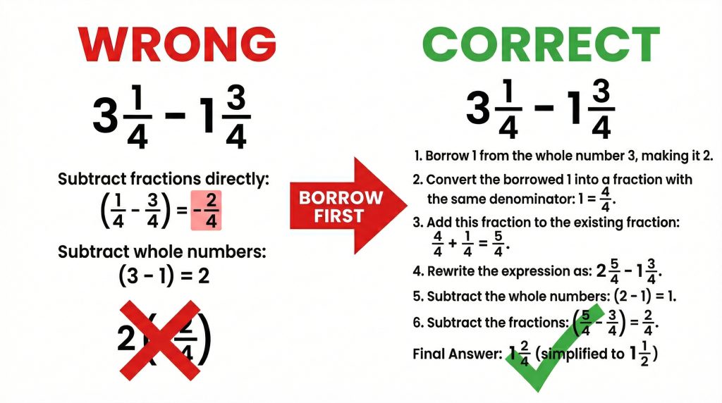 subtracting fractions